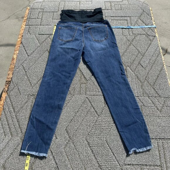 Indigo Poppy Maternity Jeans Women's Medium Blue Slim Elastic Stretchy - Picture 2 of 12